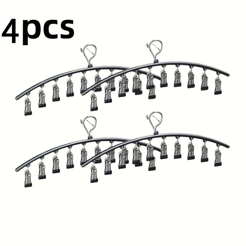 4pcs/2pcs/1pc, Space-saving Curved Hangers, Suitable For Yoga Pants And Leggings - Comes With 10 Closet Organizing Clips, Ideal For Pants And Socks Display In Clothing Stores