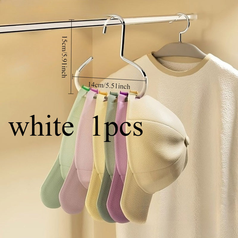 [Magic Hanger | No-Mark] 8-Hat Capacity Magic Hanger | No-Mark Adhesive, Space-Saving Organizer for Baseball Caps, Dorm, Closet & Home | Durable Plastic, Multi-Functional, Sleek Design, No-Drill Installation, Sturdy Construction