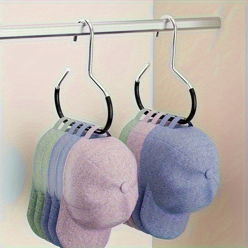 [Magic Hanger | No-Mark] 8-Hat Capacity Magic Hanger | No-Mark Adhesive, Space-Saving Organizer for Baseball Caps, Dorm, Closet & Home | Durable Plastic, Multi-Functional, Sleek Design, No-Drill Installation, Sturdy Construction