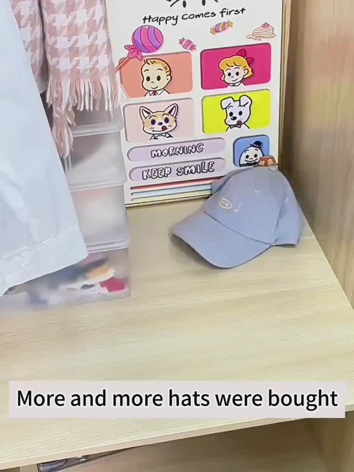 [Magic Hanger | No-Mark] 8-Hat Capacity Magic Hanger | No-Mark Adhesive, Space-Saving Organizer for Baseball Caps, Dorm, Closet & Home | Durable Plastic, Multi-Functional, Sleek Design, No-Drill Installation, Sturdy Construction